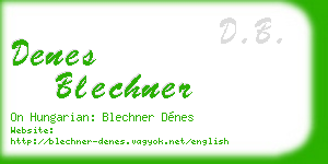 denes blechner business card